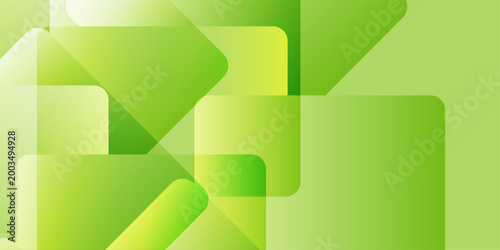 Abstract Geometric Background with Transparent Green Overlapping Squares and Soft Gradient Light for Modern Graphic Design