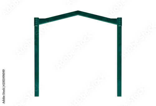 Foto Metal frame of building, paint on beautiful dark green color