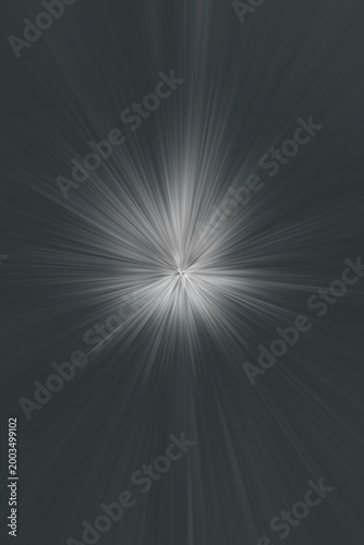Abstract grey and silver light burst background with radial motion blur and elegant monochrome metallic glow