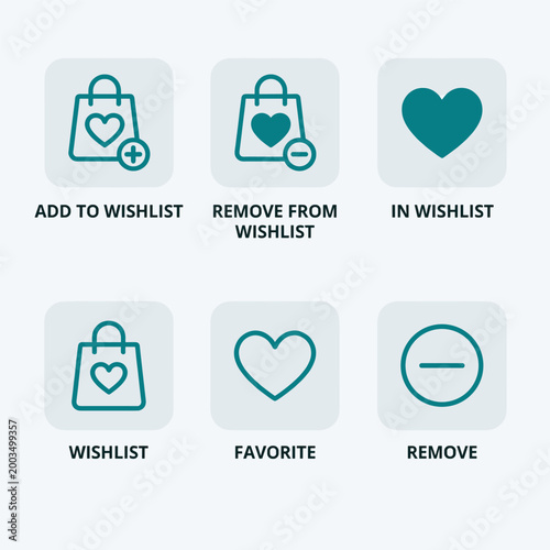 Wishlist Icons Shopping Cart With Shopping Bag