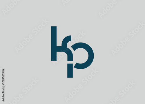 Modern Minimalist KP Letter Logo Monogram. Minimal, geometric lettermark conveys professionalism, unity, and contemporary style