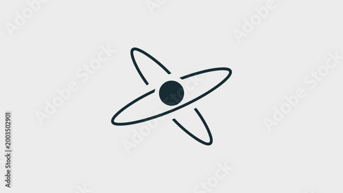 Minimalist planet with diagonal ring icon - Perfect for space exploration branding, educational tech, or science fiction logos.