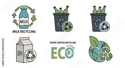 Recycling symbols for eco friendly practices.