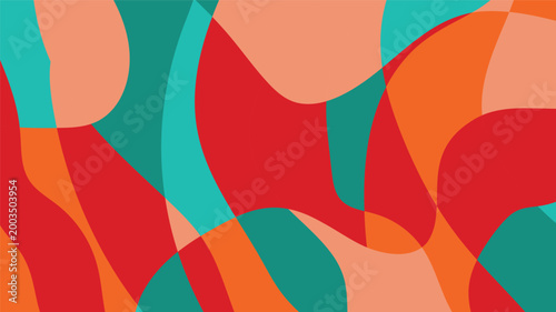 Colorful Abstract Geometric Shapes Background, Vibrant Modern Artistic Pattern