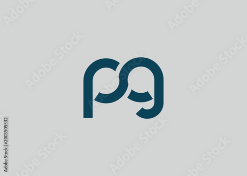 Modern Minimalist PG Letter Logo Monogram. Minimal, geometric lettermark conveys professionalism, unity, and contemporary style
