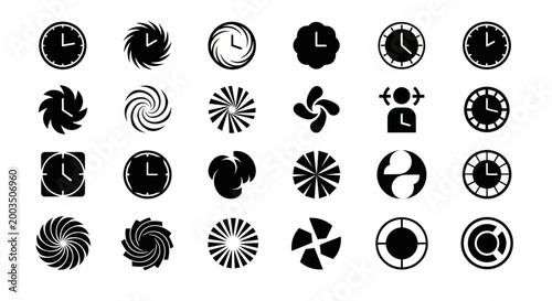 Clock icon set time and concept symbols