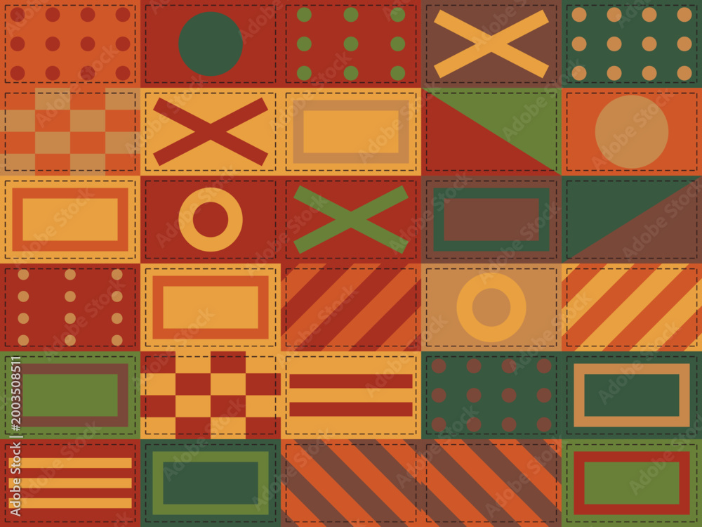 Obraz premium Patchwork Quilt Pattern Folk Craft Background