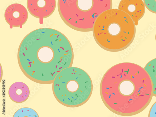 Colorful Donut Sprinkles Pattern Bright Background