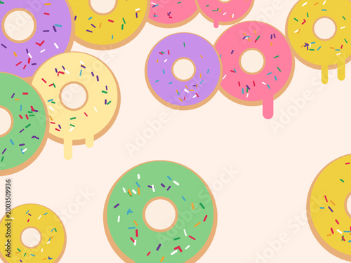 Donut Sprinkles Pattern Cute Bakery Background