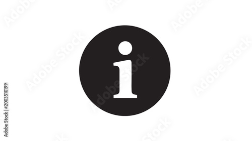 Information Icon Symbol On Black Circle For Web Design
