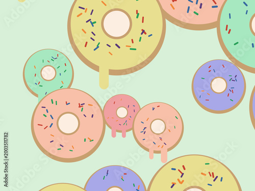 Donut Sprinkles Pattern Cute Bakery Background