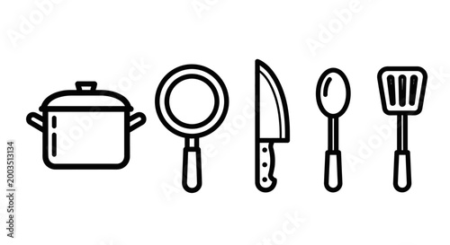 Cooking utensils vector illustration for culinary kitchen concepts