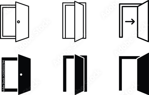 Door opening stages a visual sequence of door movement