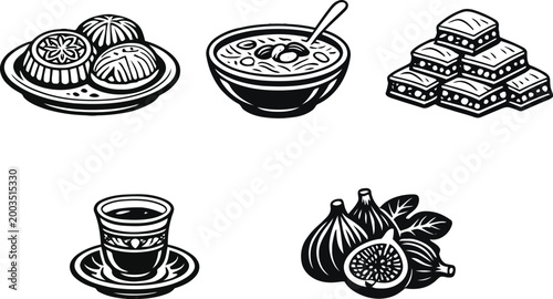 Festive Delights – Middle Eastern Treats Vector Icons