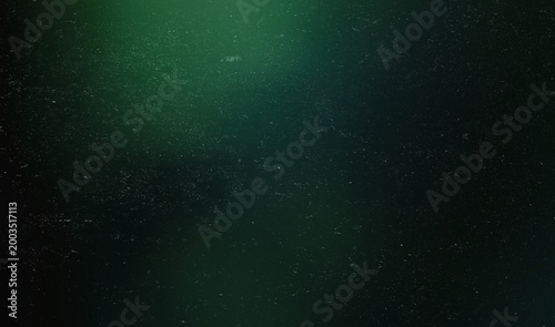 Dark green teal light leak glow center dust particle grunge texture background photography