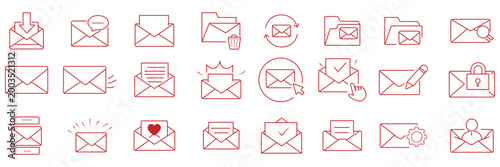 A collection of various email and mail icons on a Transparent Background
