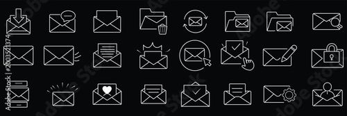 A collection of various email and mail icons on a Transparent Background