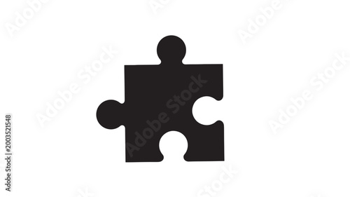 Black Jigsaw Puzzle Piece For Problem Solving Concepts