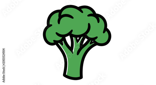 Fresh green broccoli vector illustration isolated on white background