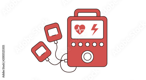 Medical defibrillator vector illustration on white background for healthcare