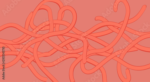 Abstract Coral Pink Spaghetti Noodles Twisted Background