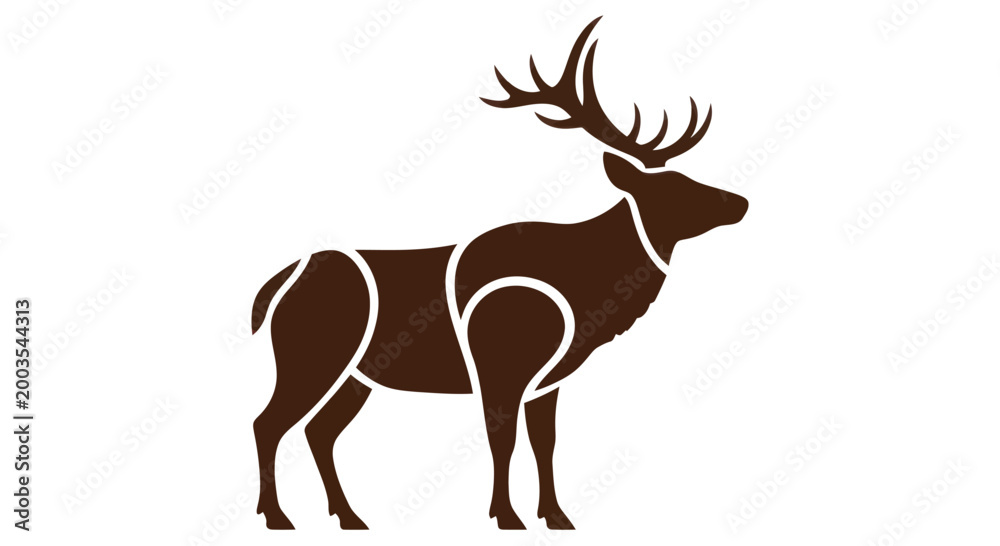 Fototapeta premium Majestic Stag Silhouette Vector Art
