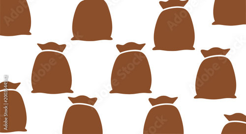 Seamless Pattern of Brown Sacks on White Background - Graphic Resource