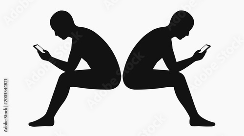 Couple in Love in the Digital Age Modern Relationship with Technology Transparent Background