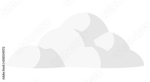 Fluffy White Cumulus Cloud Isolated on White Background