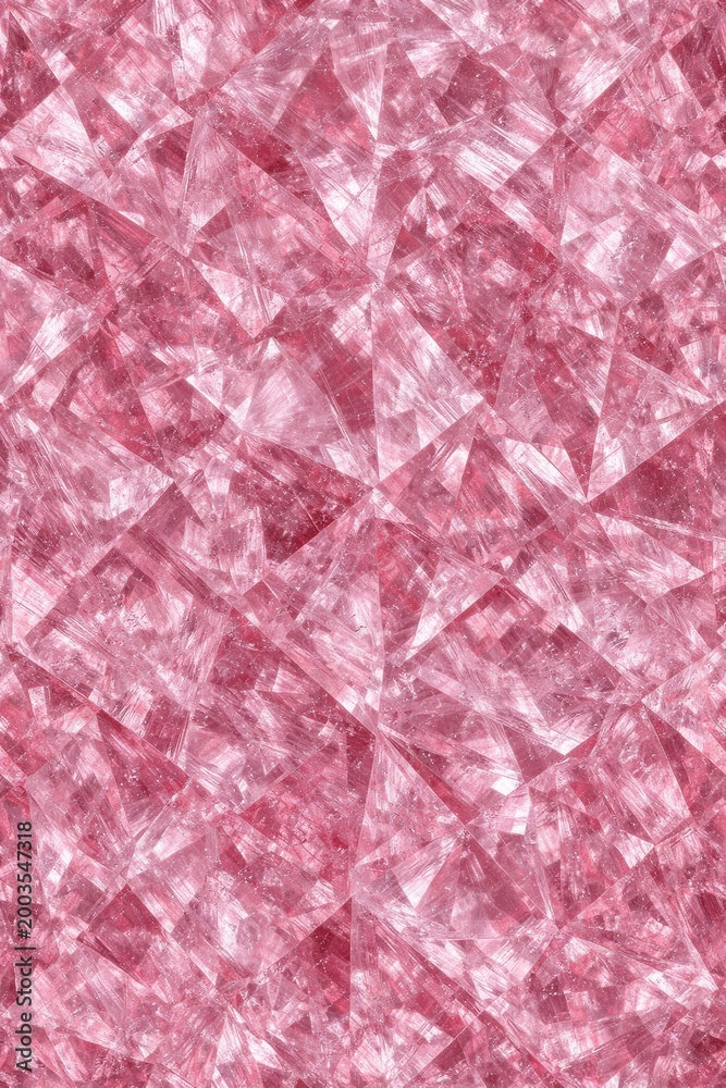 Fototapeta premium Pink Diamond Texture Seamless Pattern. Close-up pink diamond gemstone surface detail. Luxury crystal pattern design. Realistic diamond texture background. Detailed sparkling macro close-up.