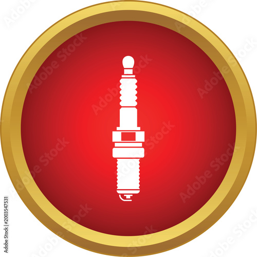 Spark plug icon symbolizing engine parts, power, and vehicle maintenance
