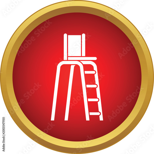 Tennis umpire chair in an icon style representing sports rules and judgment