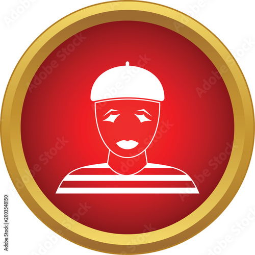Mime character icon representing performance and silent acting