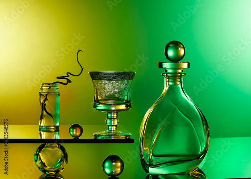 Art-photo with glass items