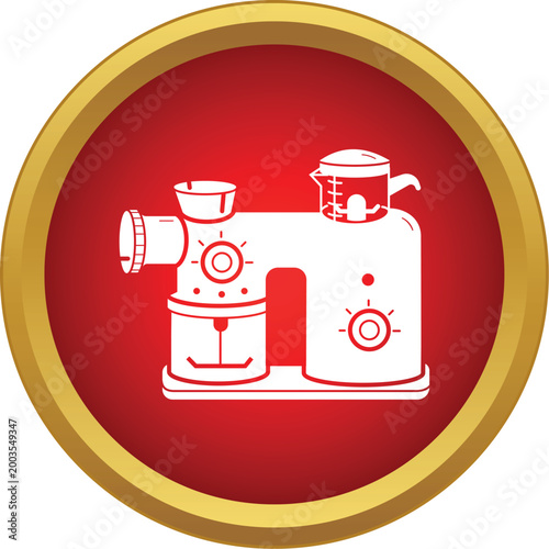 Kitchen appliance icon representing a food processor blending ingredients for meal preparation