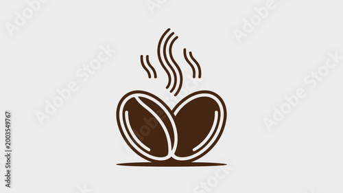 Minimalist coffee bean mark in deep brown – Ideal for breakfast restaurant logos, morning news podcasts, or office breakroom signage.