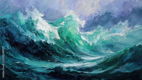 Powerful Ocean Waves Painting