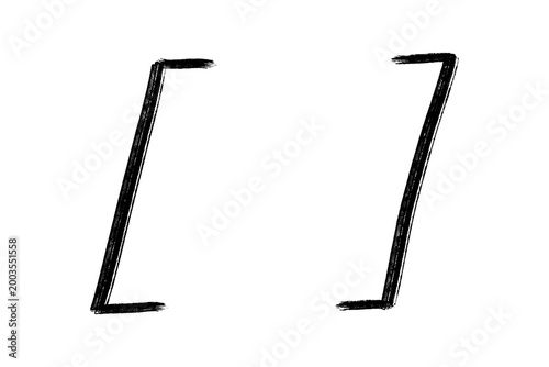 Fotografie hand drawn black square brackets with charcoal texture