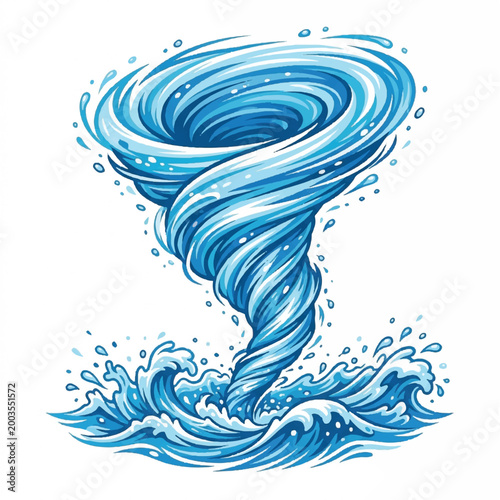 Dynamic Water Tornado Swirling with Splash and Energy.
