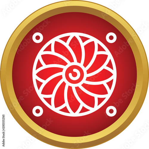 Фотография Computer cooling fan icon symbolizing technology, performance, and heat dissipat