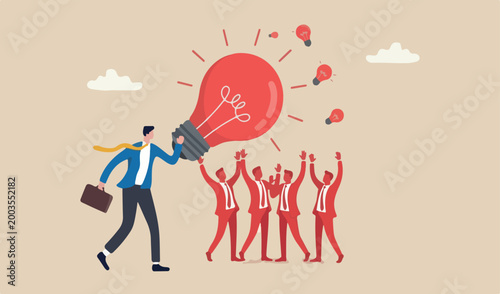 Bild auf Leinwand Think big, aspiration to win and success business idea creativity imagination te