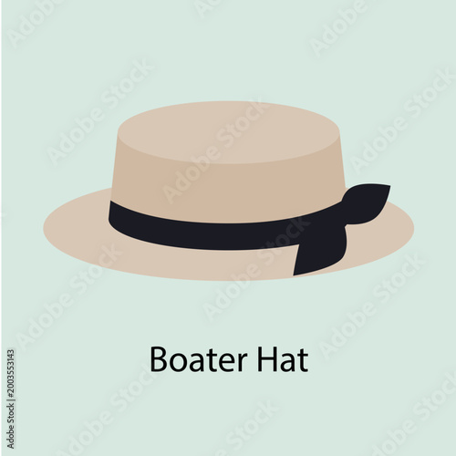 Obraz na plátne Classic Straw Boater Hat