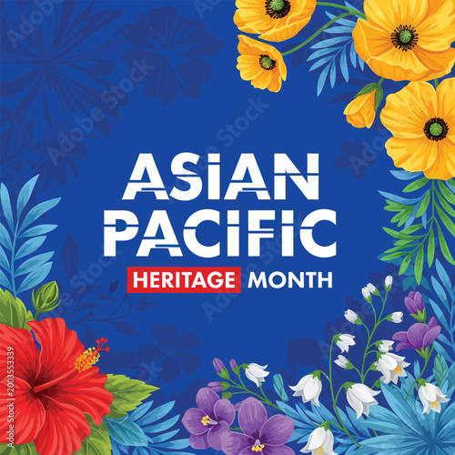 Asian pacific heritage month celebration with floral arrangement
