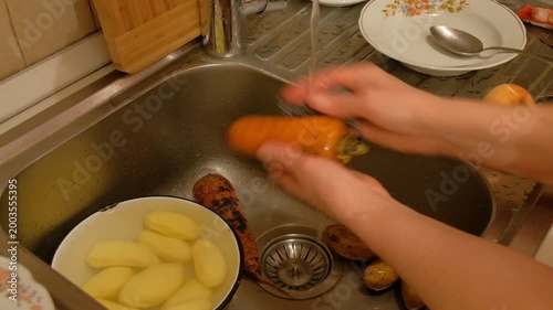 woman washing hands