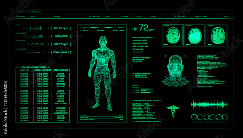 Retrofuturistic CRT monitor terminal with sci-fi control panel in green bitmap style. CRT screen, retro futuristic dashboard with featuring mainframe telemetry and HUD elements. Vector old pc UI