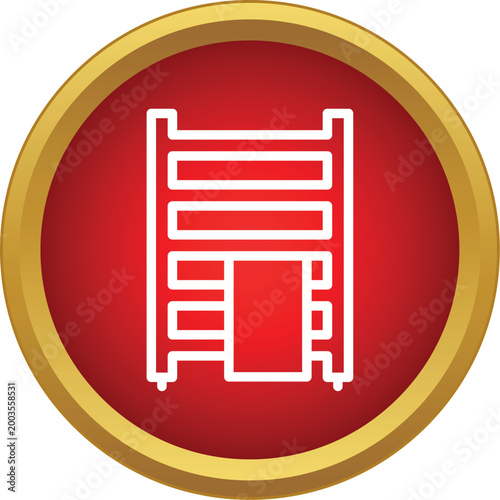 Heated towel rail outline icon representing bathroom appliance and hygiene