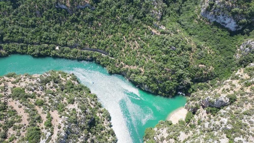 Vue aérienne des Gorges du Verdon en Provence dans le sud de la France