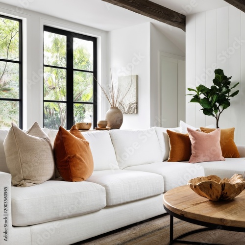 Cozy Living Room With Modern Decor and Natural Light During the Day
