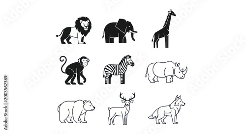 Photography Wildlife animals black and white illustration