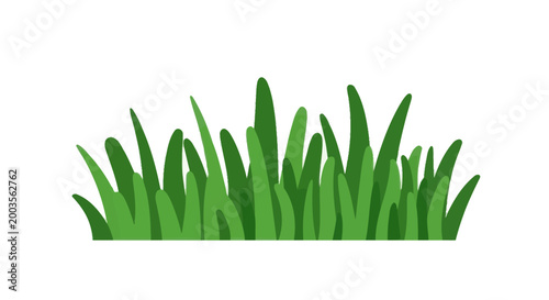 Vibrant green grass blades illustration on white background